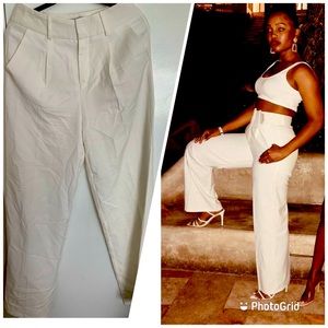 White high waist slacks
